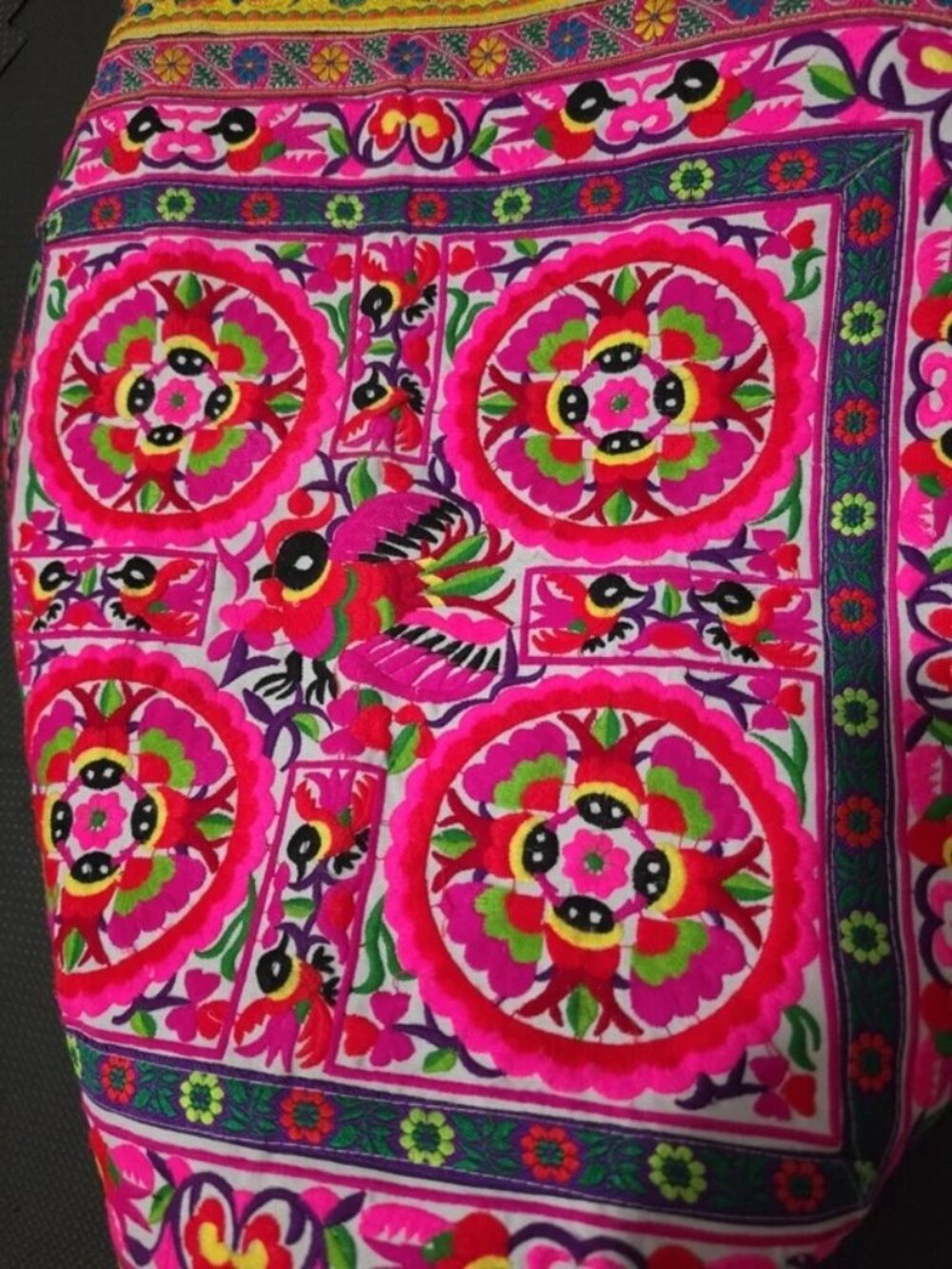 Handcrafted Hmong tribal embroidered Yoga Mat Bag, Pre Owned l - Picture 10 of 12
